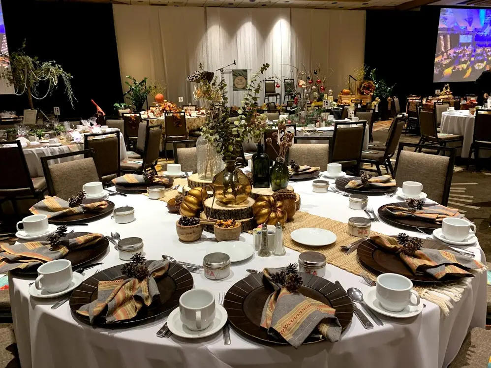 Decorated dinner table